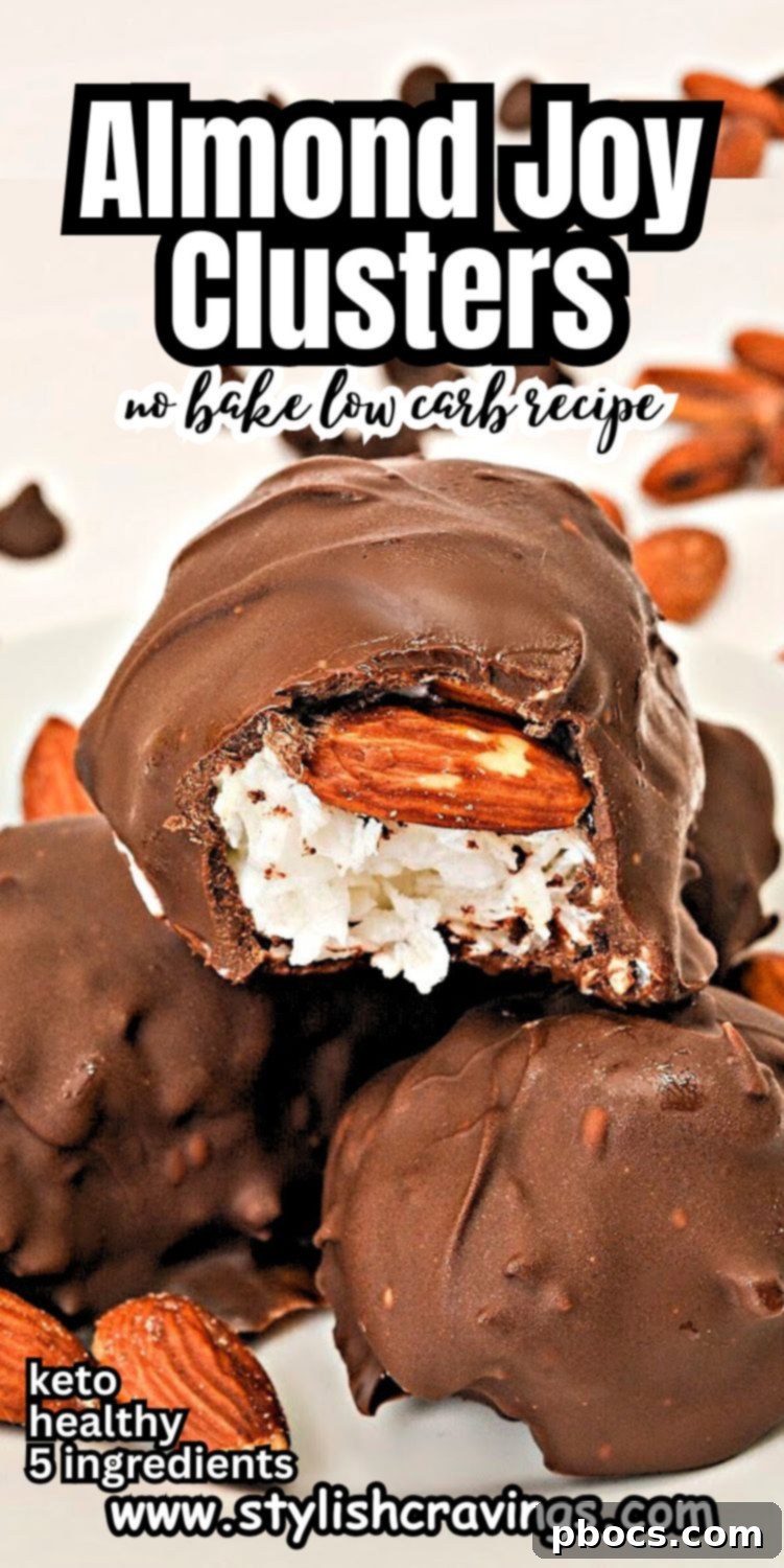 Keto Coco-Almond Bliss Bites 13 Pin this Keto Almond Joy Clusters recipe to save it for later
