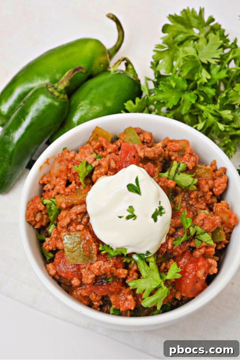 Low Carb Pumpkin Chili Sloppy Joe Skillet with side dish