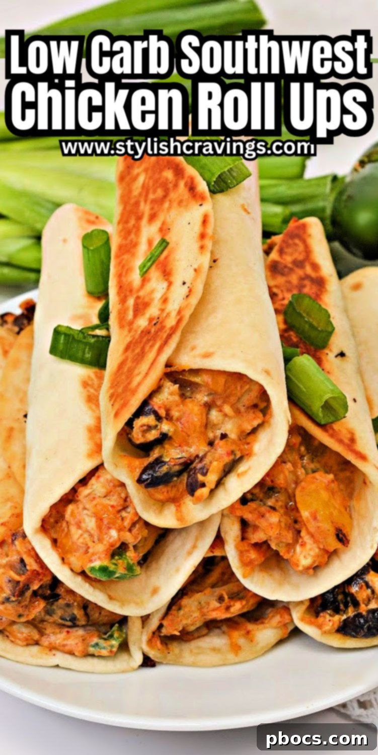 Low-Carb Southwest Chicken Roll-Ups