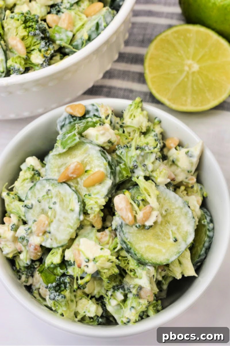 Low Carb Broccoli Cucumber Salad - a vibrant and healthy keto side dish