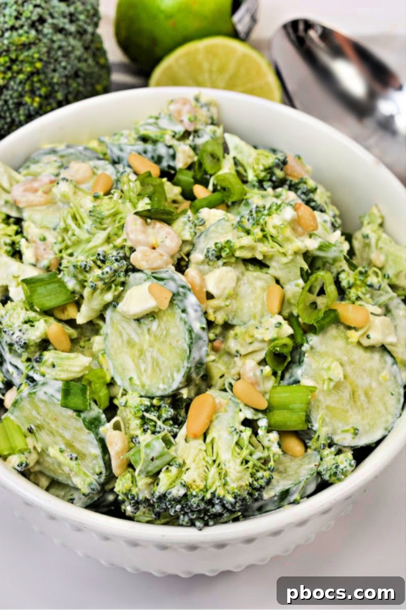 Ready to serve Low Carb Broccoli Cucumber Salad