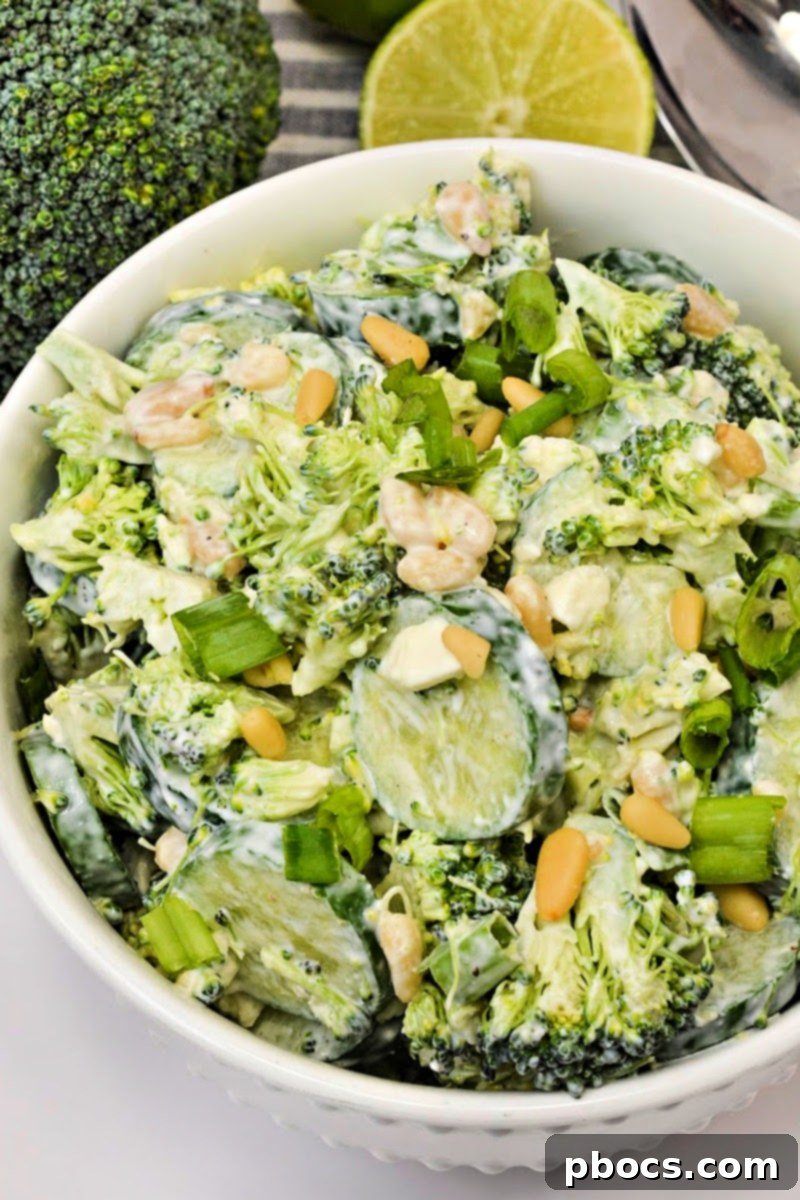 Fresh and zesty Low Carb Broccoli Cucumber Salad