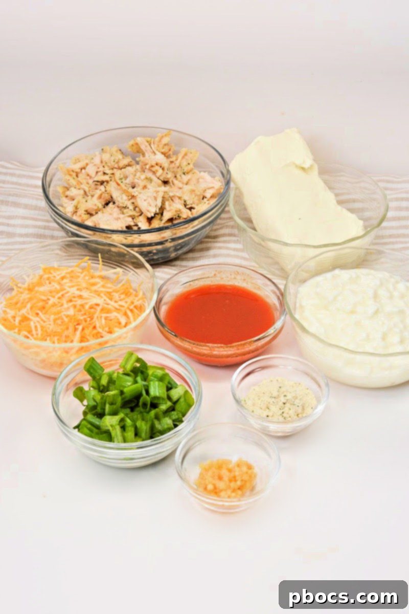Smooth and Creamy Low Carb Buffalo Chicken Dip with Cottage Cheese