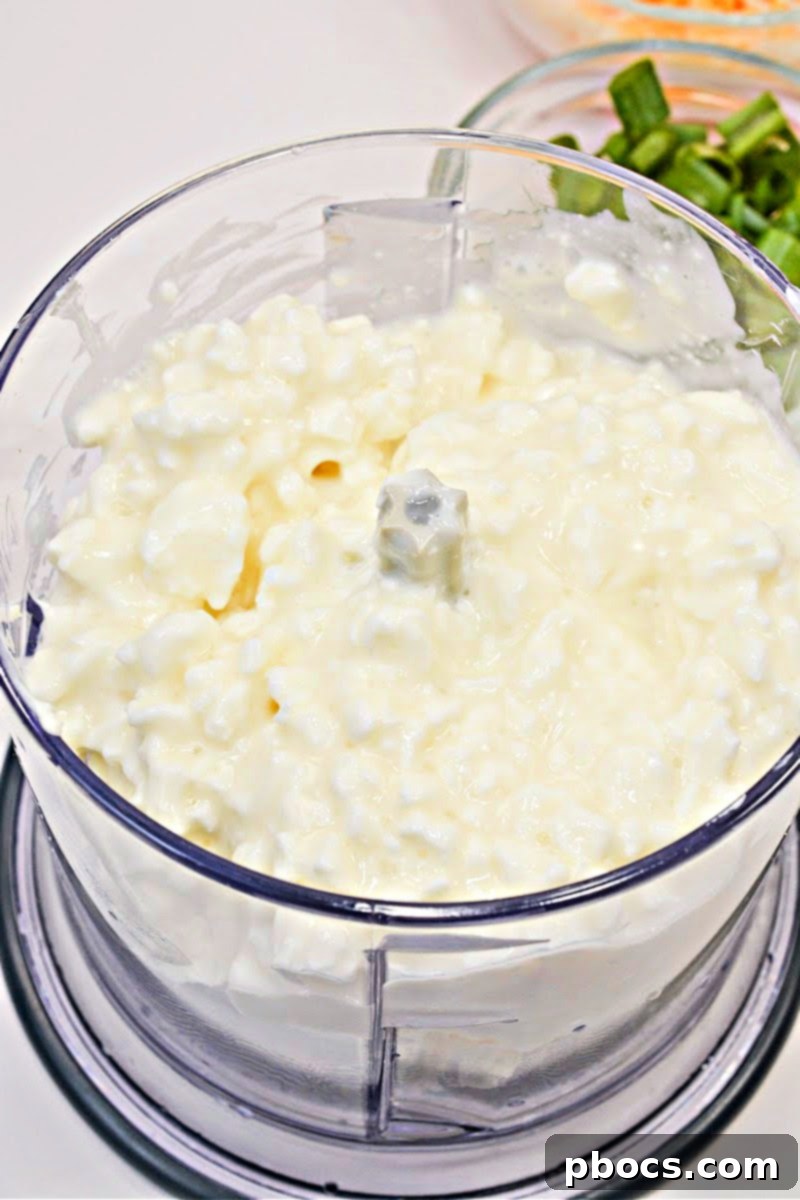 Step 1: Blend Cream Cheese and Cottage Cheese