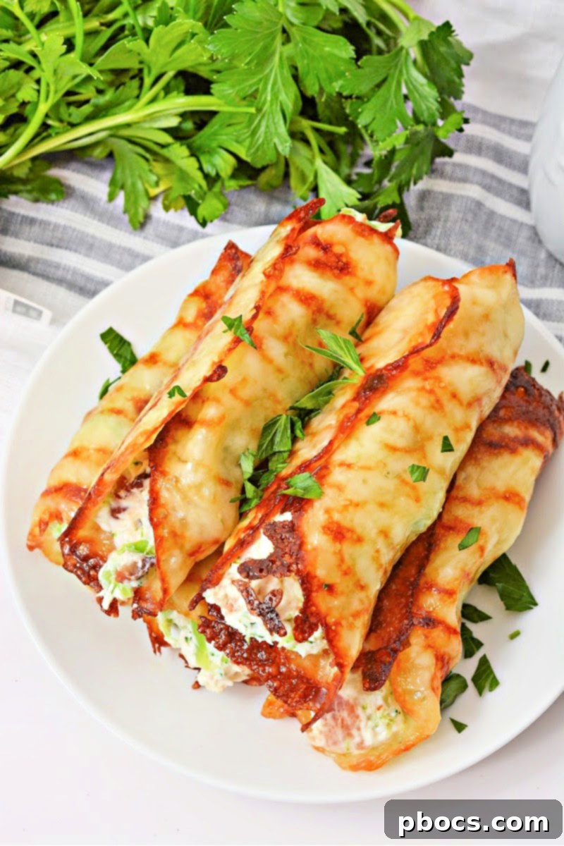 Keto Crispy Cream Cheese Broccoli and Bacon Roll Ups