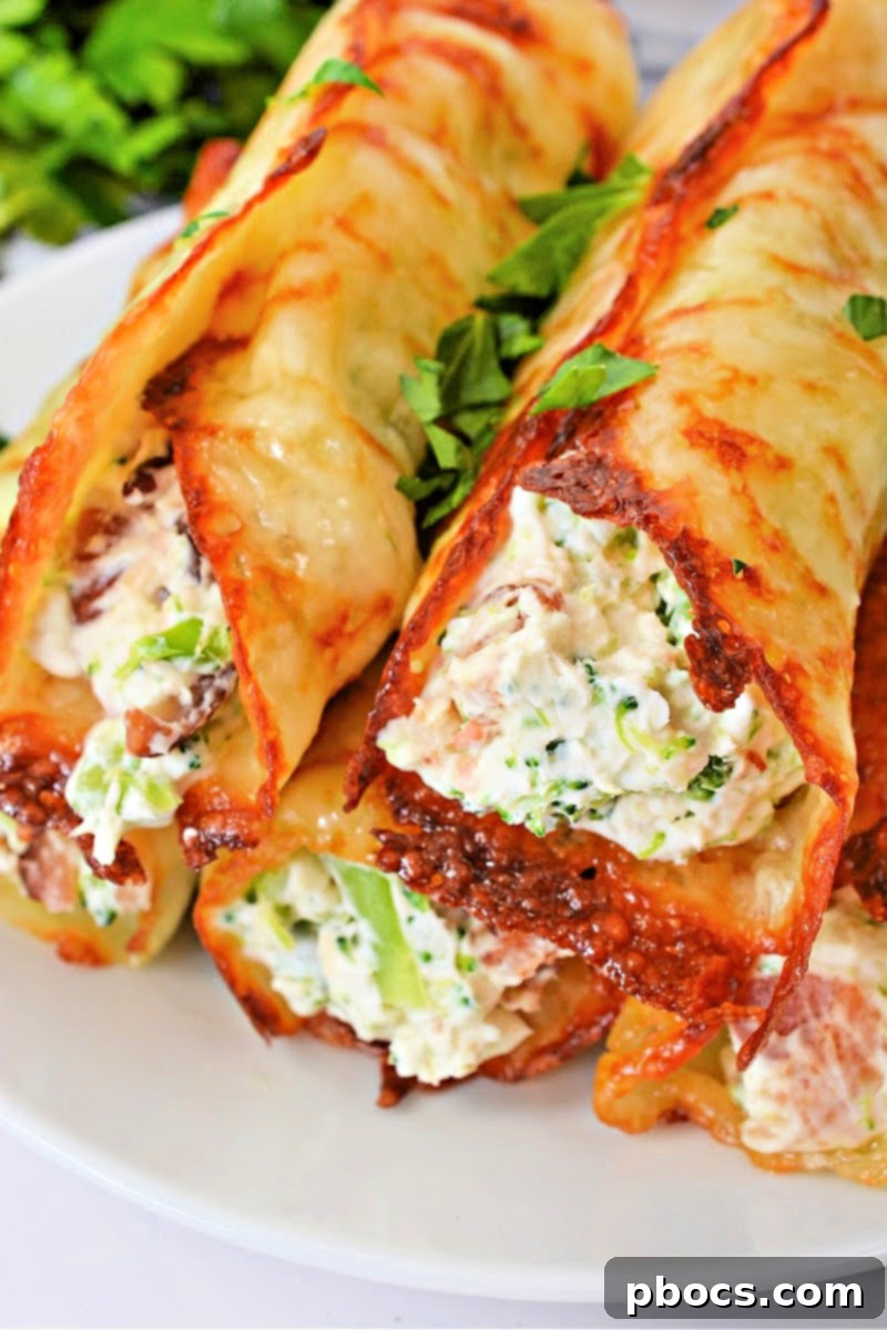 Keto Crispy Cream Cheese Broccoli and Bacon Roll Ups