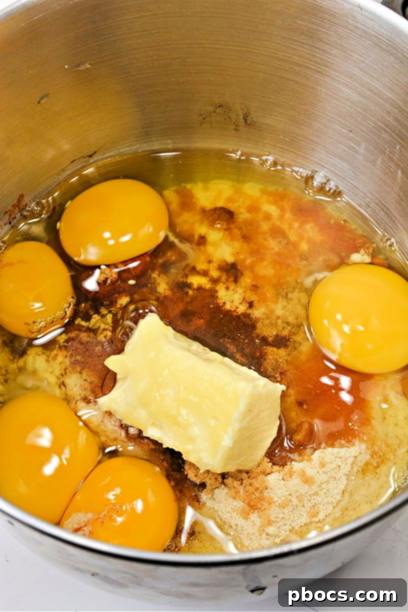 Mixing Ingredients for Keto Fruit Cake Batter