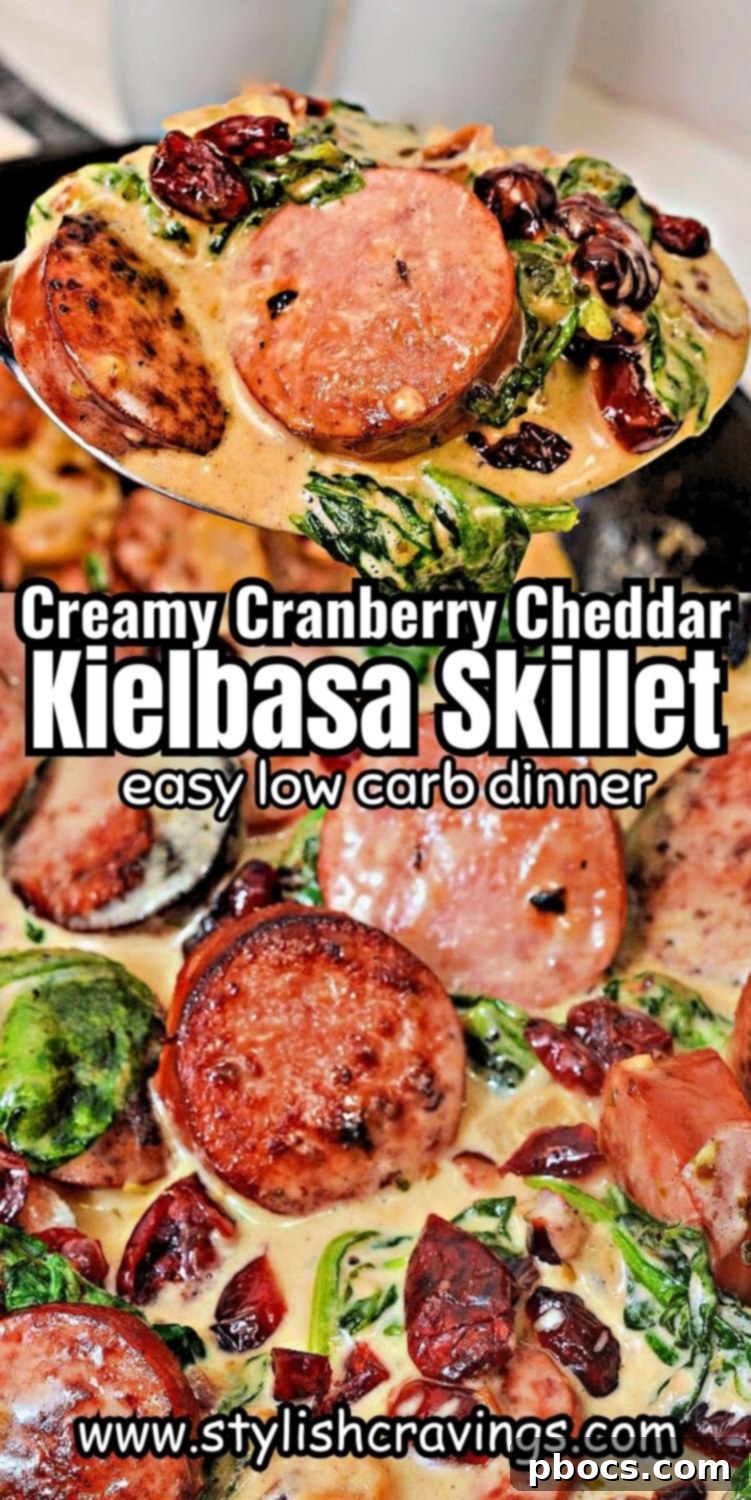 Low Carb Cheesy White Cheddar Kielbasa Skillet #lowcarbwhitecheddarkielbasaskillet