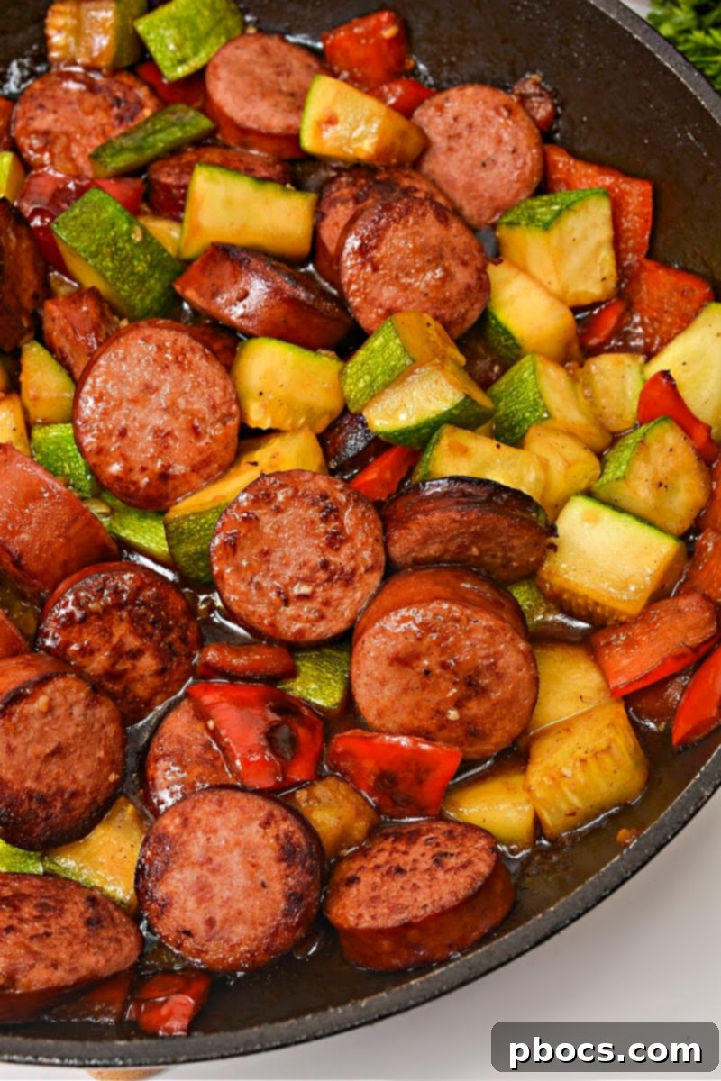 Delicious Keto Kung Pao Kielbasa Skillet Meal