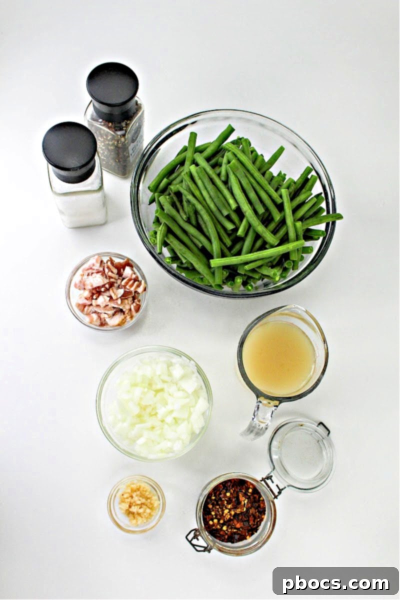 Washing and trimming green beans