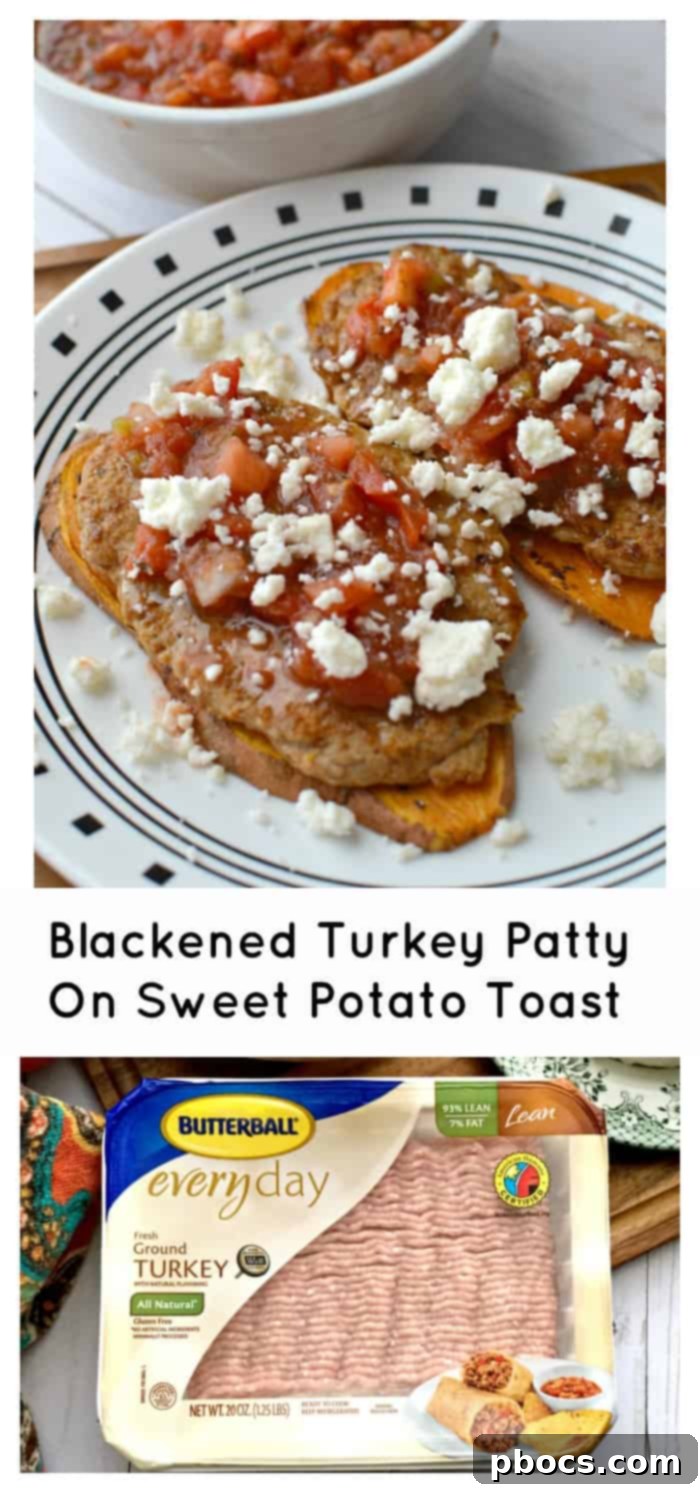 Blackened Turkey Patty On Sweet Potato Toast