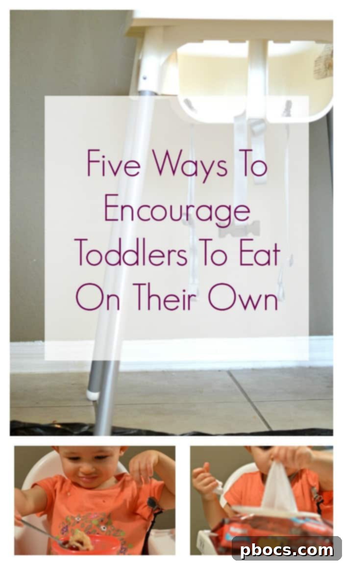 A cheerful toddler making a mess while eating, highlighting the joy of self-feeding.
