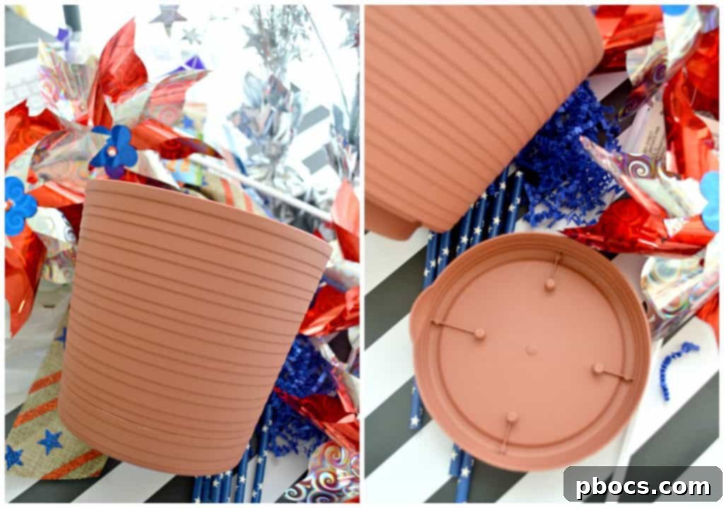 DIY Pinwheel Centerpiece materials close-up