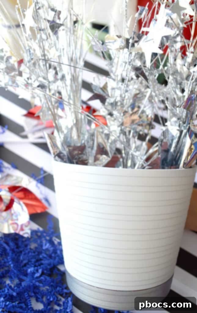 Filling flower pot with balloon weights for stability