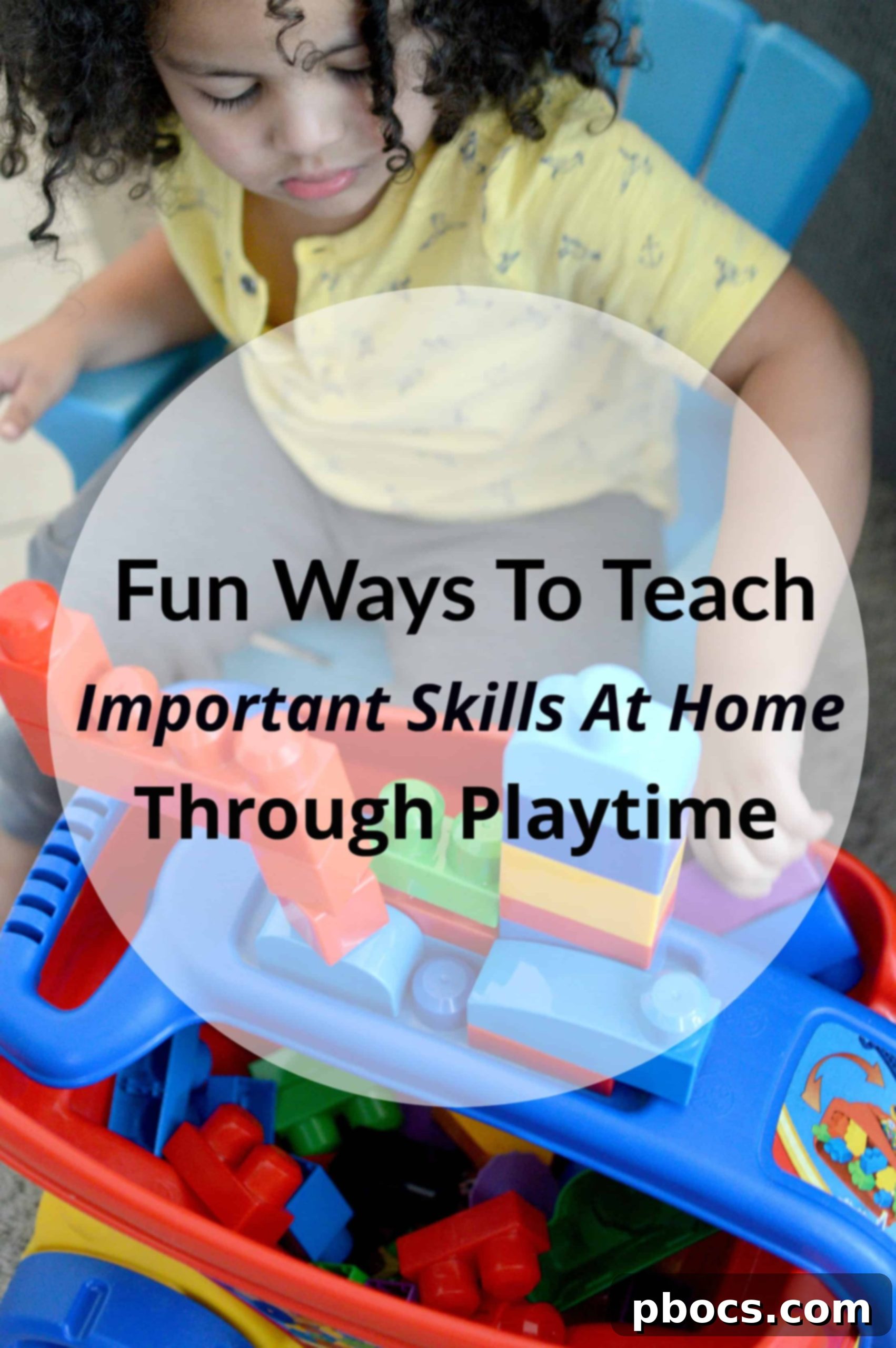 A young child playing with colorful wooden blocks on a rug, demonstrating focused engagement and problem-solving.