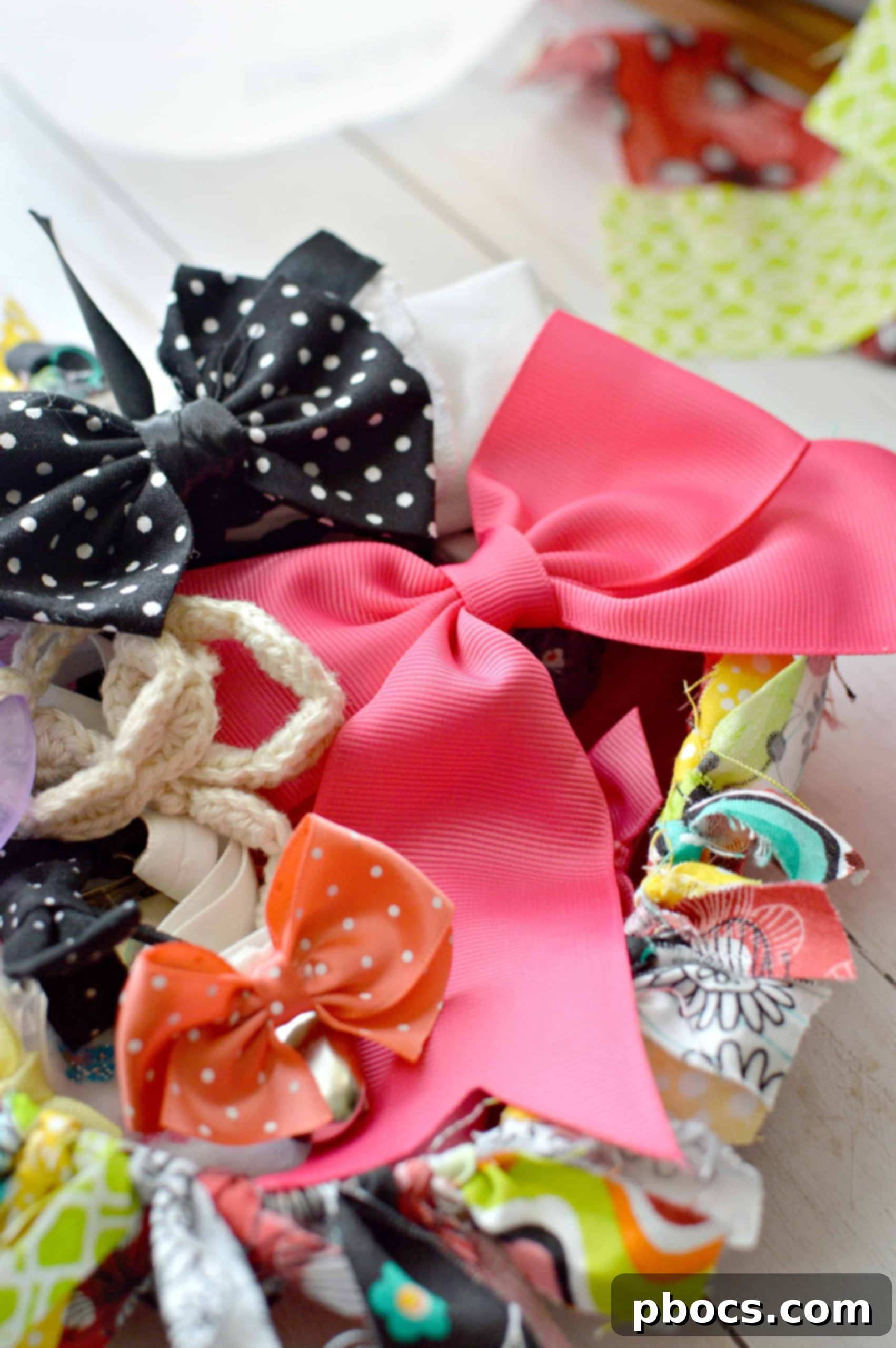 Finished DIY Baby Headband & Hair Bow Holder in nursery