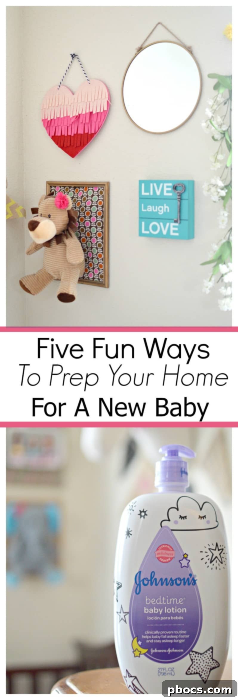 A beautifully decorated nursery with a rocking chair and baby items