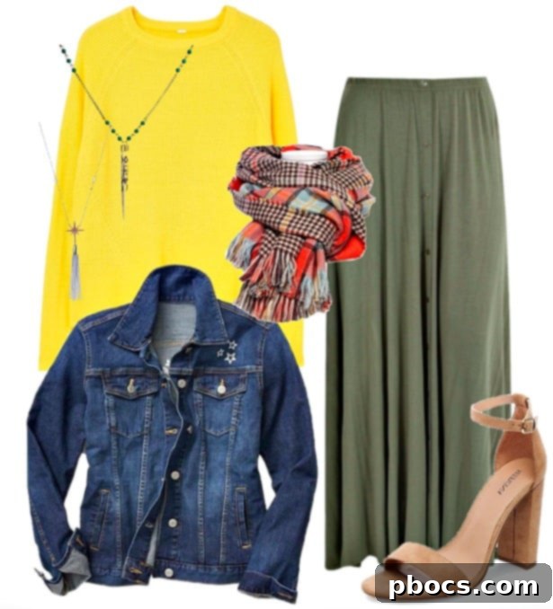 Get Julianne Hough's Style for Less! 5 A third styled alternative of Julianne Hough's look, showing the yellow sweater, jeans, and sneakers with a bomber jacket for an ultra-casual style.