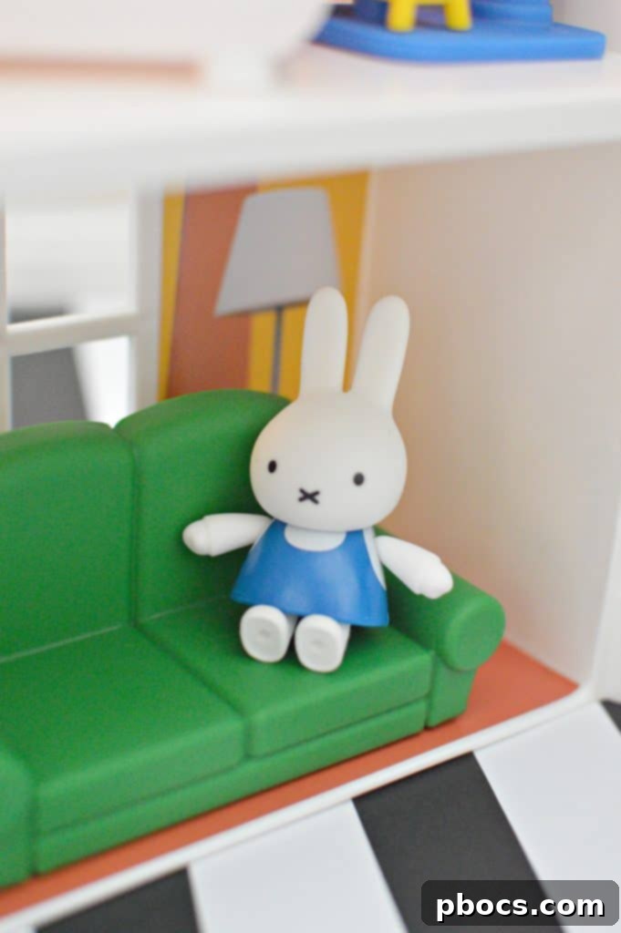 Miffy and Melanie enjoying a moment in their playset home