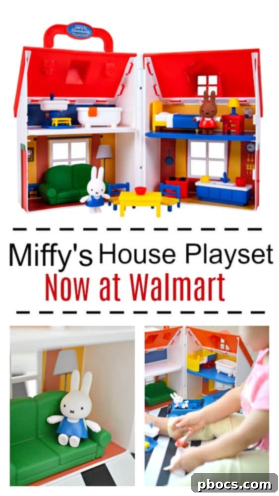 Miffy's House Playset closed, showing the carry handle and portability