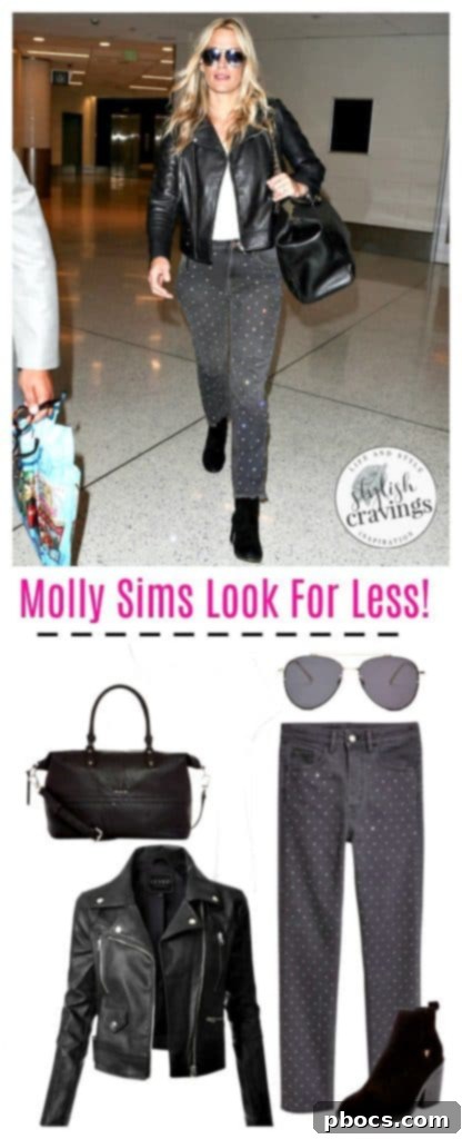 Molly Sims rhinestone jeans look for less pin image