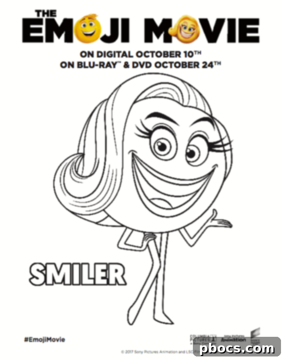 Free Emoji Coloring Sheet 3