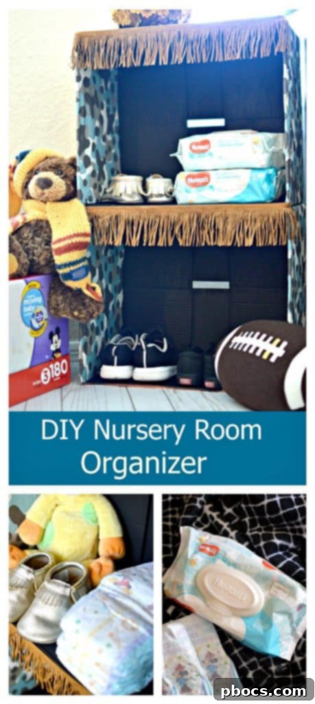 DIY Nursery Storage Solutions 10 Baby looking at the DIY nursery organizer