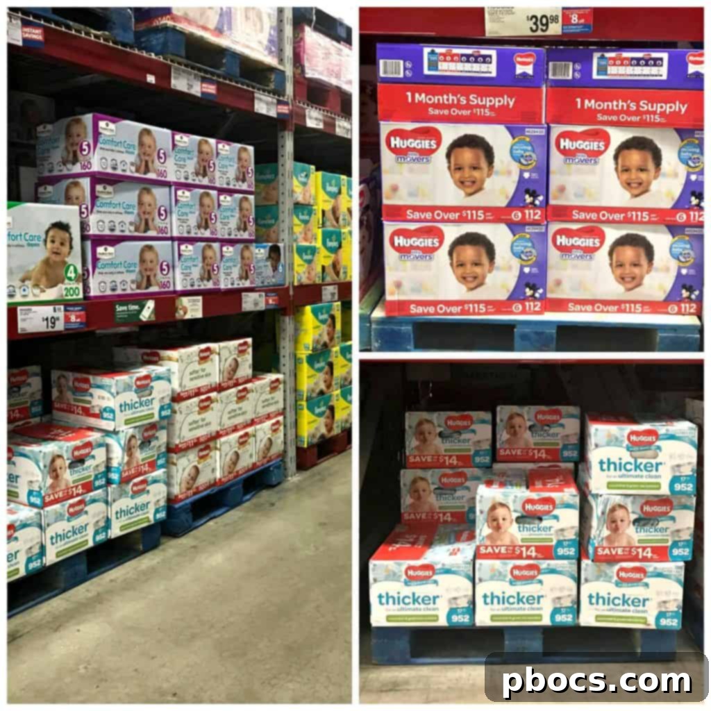 DIY Nursery Storage Solutions 2 Mom with her baby and Huggies products from Sam's Club