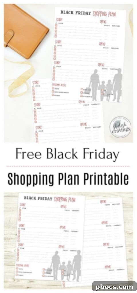 Black Friday Shopping Planner in Action Free Black Friday Shopping Plan Printable - Example Use