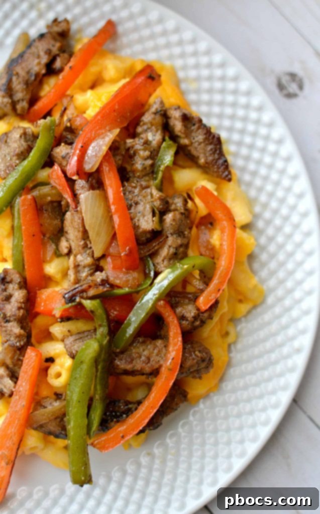 Mac & Cheese Steak Fajitas