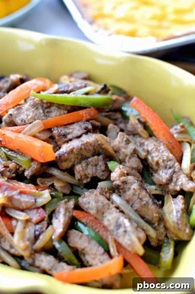 Mac & Cheese Steak Fajitas