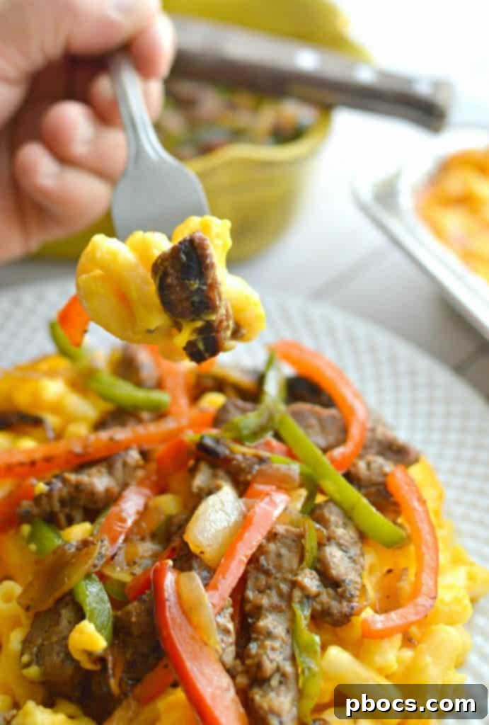 Mac & Cheese Steak Fajitas