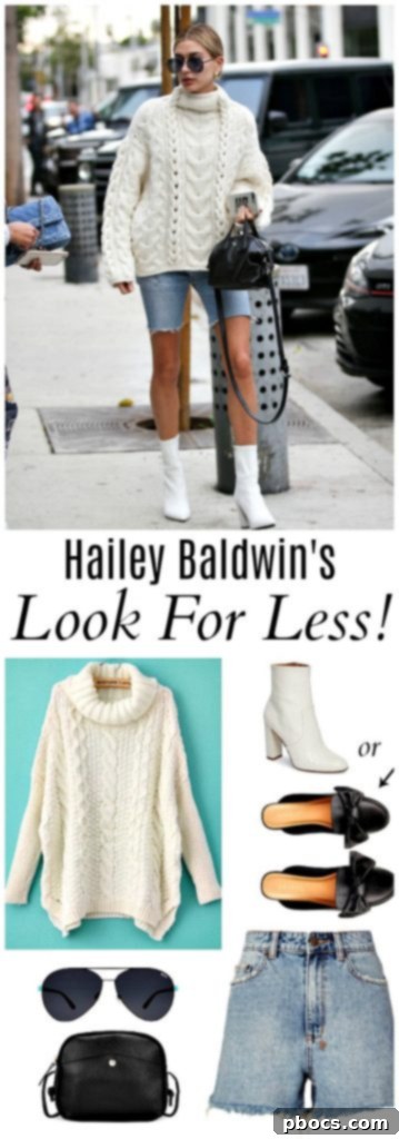 Dress Like Hailey Baldwin on a Budget 5 A final collage showcasing various 'look for less' alternatives inspired by Hailey Baldwin's original outfit, offering accessible style solutions.