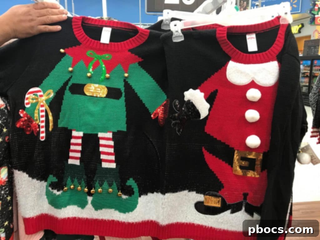 Ugly Christmas Sweater for Two Two-Person Ugly Christmas Sweater for Couples