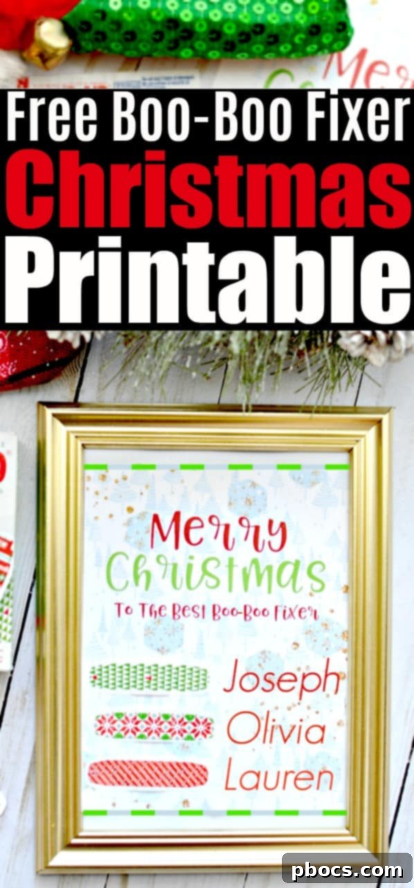 Free Christmas Boo Boo Care Printable 8 Free Best Boo Boo Fixer Christmas Printable