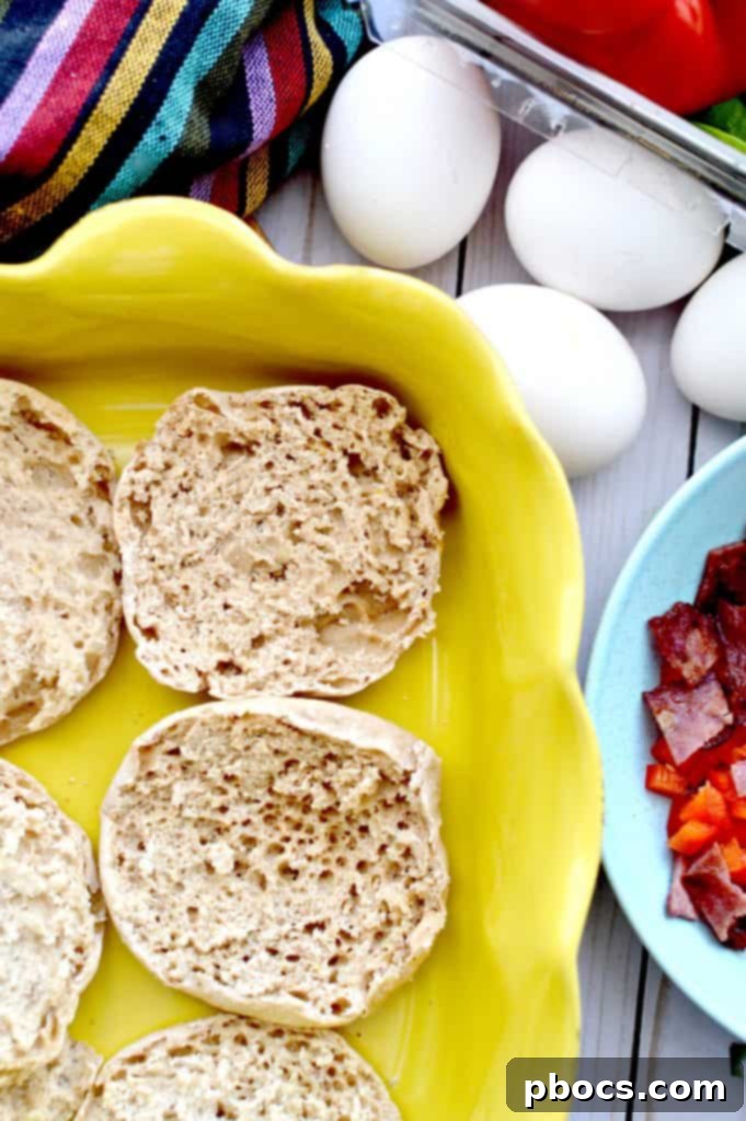 Smoky Turkey Bacon Egg Bake 4 Layering ingredients for casserole