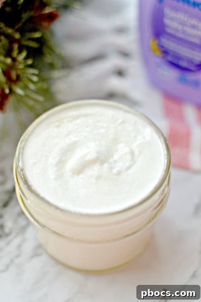 Finished DIY Lavender Sugar Scrub in a jar, ready for use.