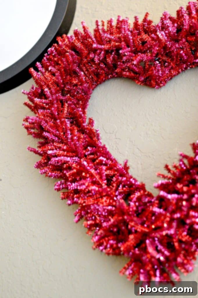 Pipe cleaner wreath making in progress