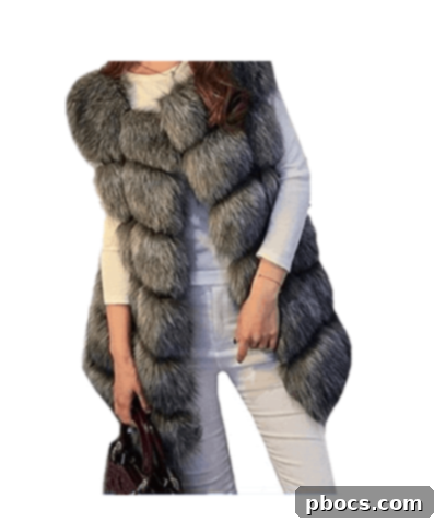 The Only 3 Vests You Need Under $50 2 Long and Slim Faux Fur Vest for elegant layering