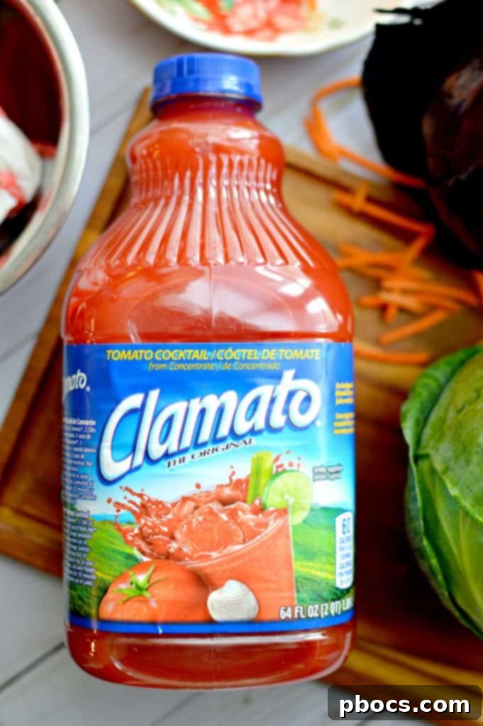 Crab Coleslaw Salad & Spicy Clamato Dressing - A fresh and flavorful crab coleslaw salad with spicy Clamato dressing that's perfect on its own or as a side dish.