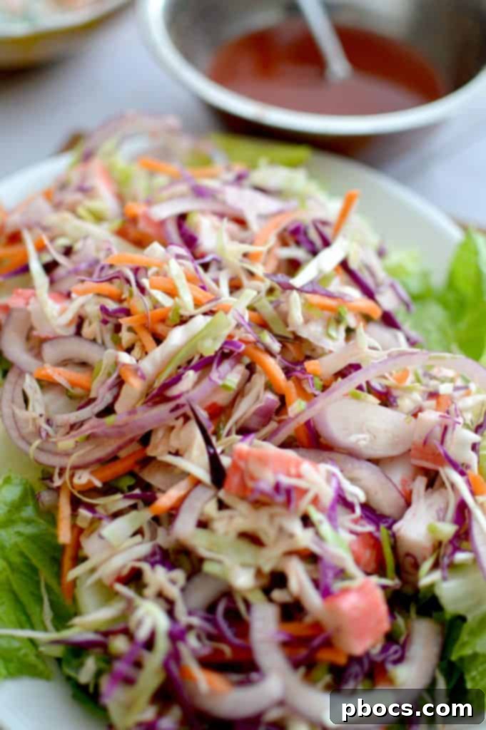 Tossing Crab Coleslaw Salad with Spicy Clamato Dressing
