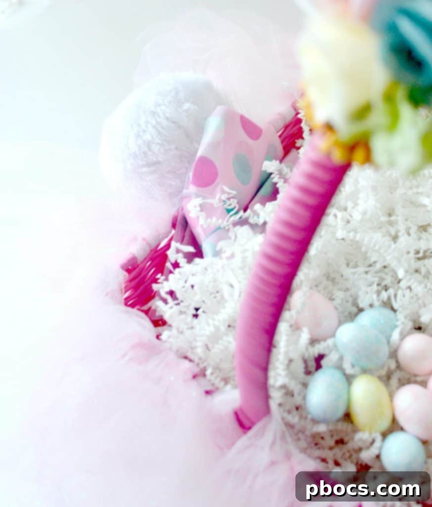 Adding bunny tail to basket