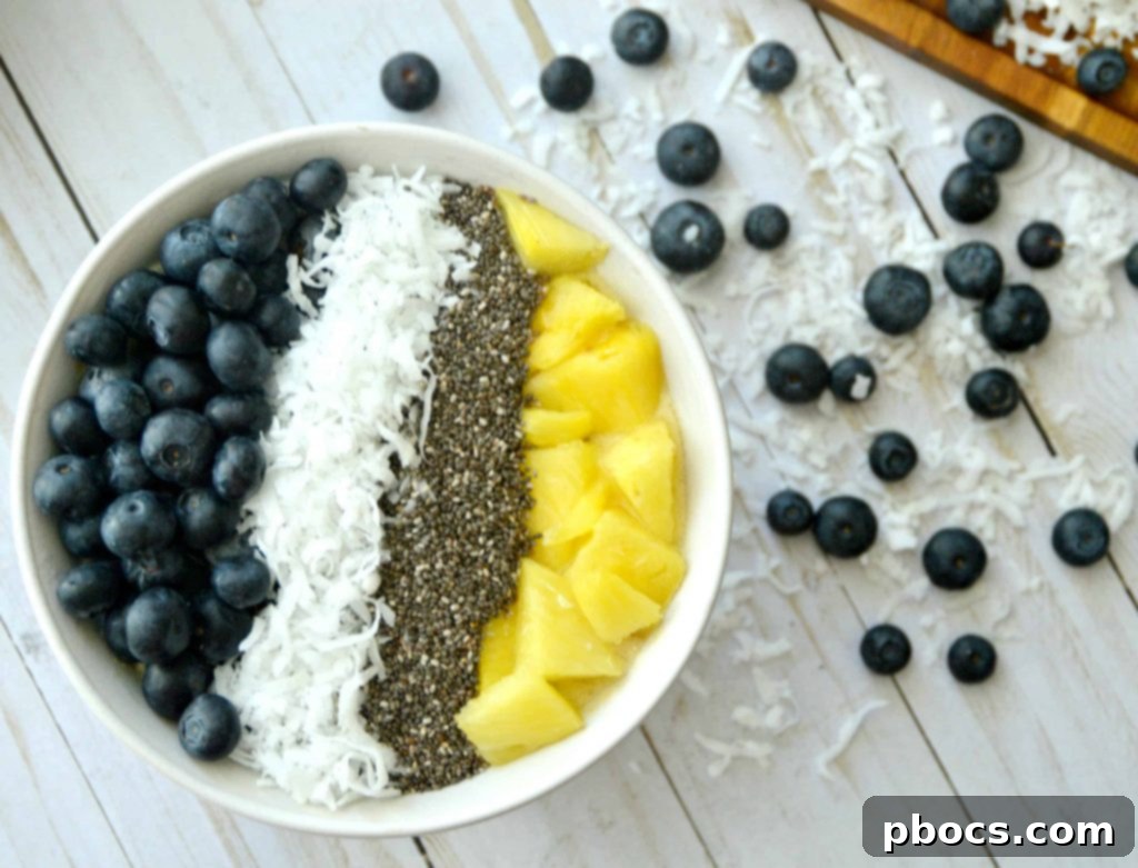 Banana Pineapple Smoothie Bowl: Your new favorite healthy breakfast Delicious and vibrant Banana Pineapple Smoothie Bowl, a healthy breakfast option with Hood Calorie Countdown