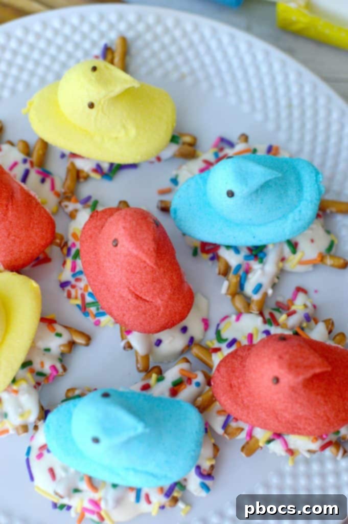 Peeps White Chocolate Pretzel Birds Nest Peeps White Chocolate Pretzel Birds Nest - Delicious Easter Treat