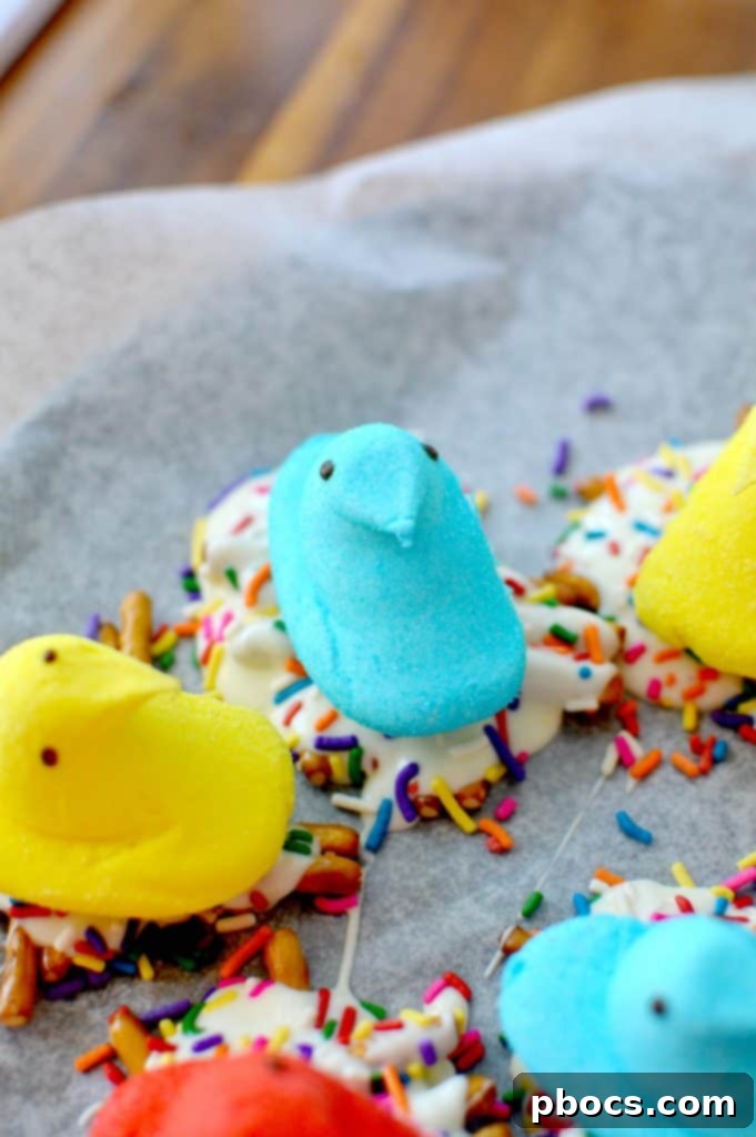 Peeps White Chocolate Pretzel Birds Nest - Melting Chocolate Melting white chocolate in a bowl