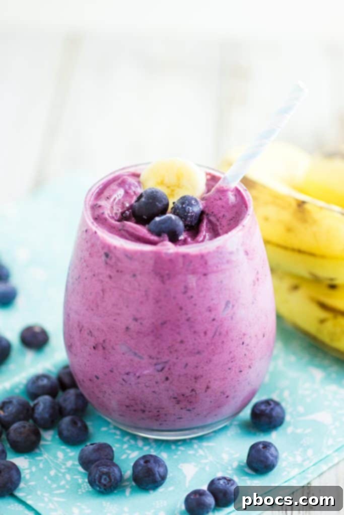 Healthy Breakfast Blueberry Banana Smoothie - Perfect for a Quick Meal
