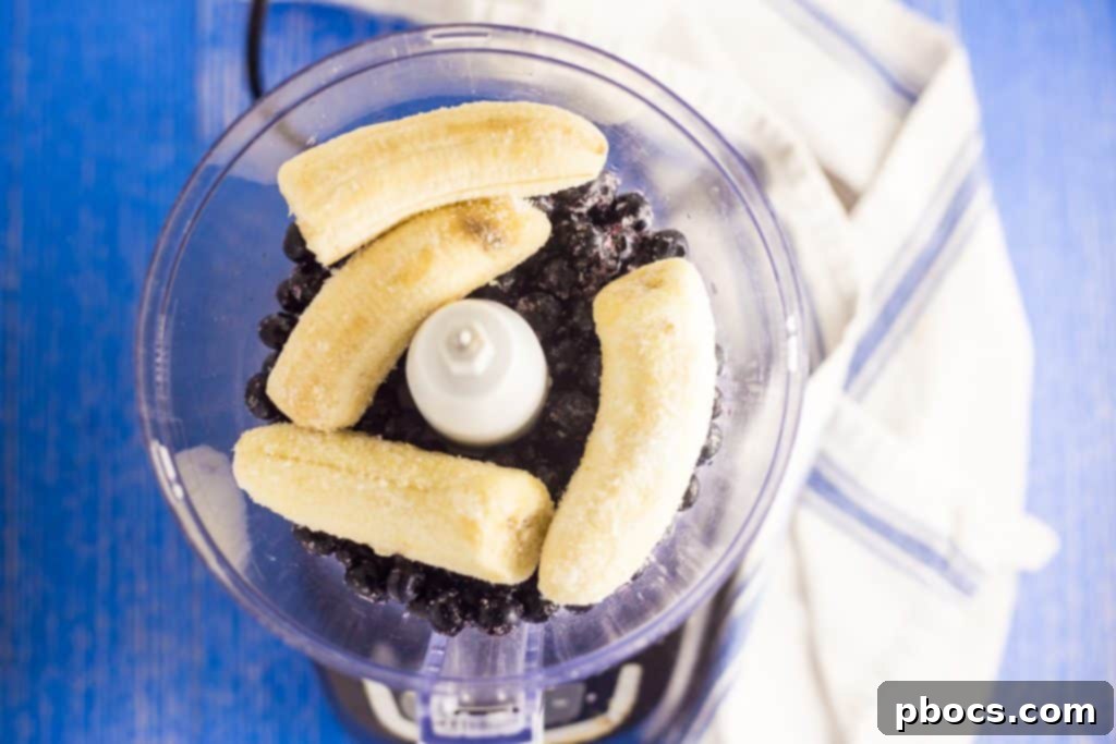 Blending the Easy Blueberry Banana Smoothie - Step 1