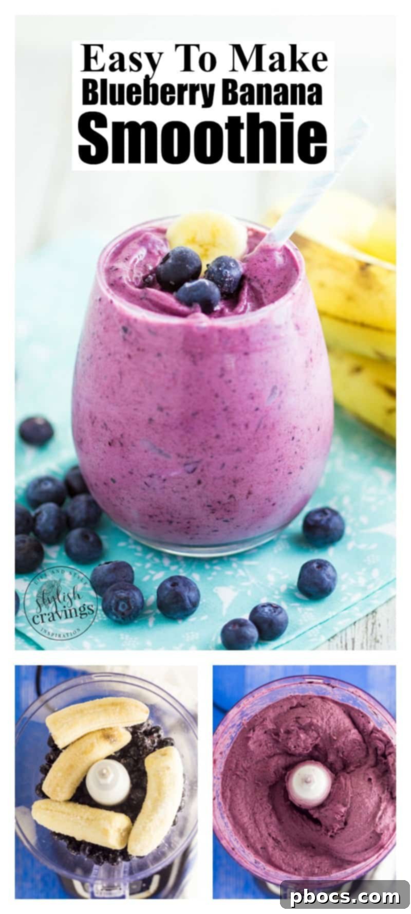 Easy Blueberry Banana Smoothie Recipe - Pin for later