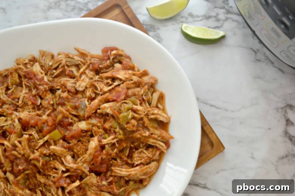 Easy Instant Pot Shredded Mexican Chicken for quick meals