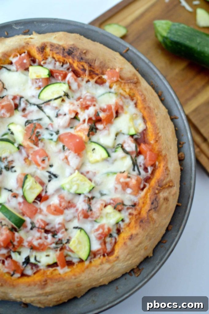 Fresh From Florida Tomato & Zucchini Family Pizza, a healthy and delicious meal perfect for families